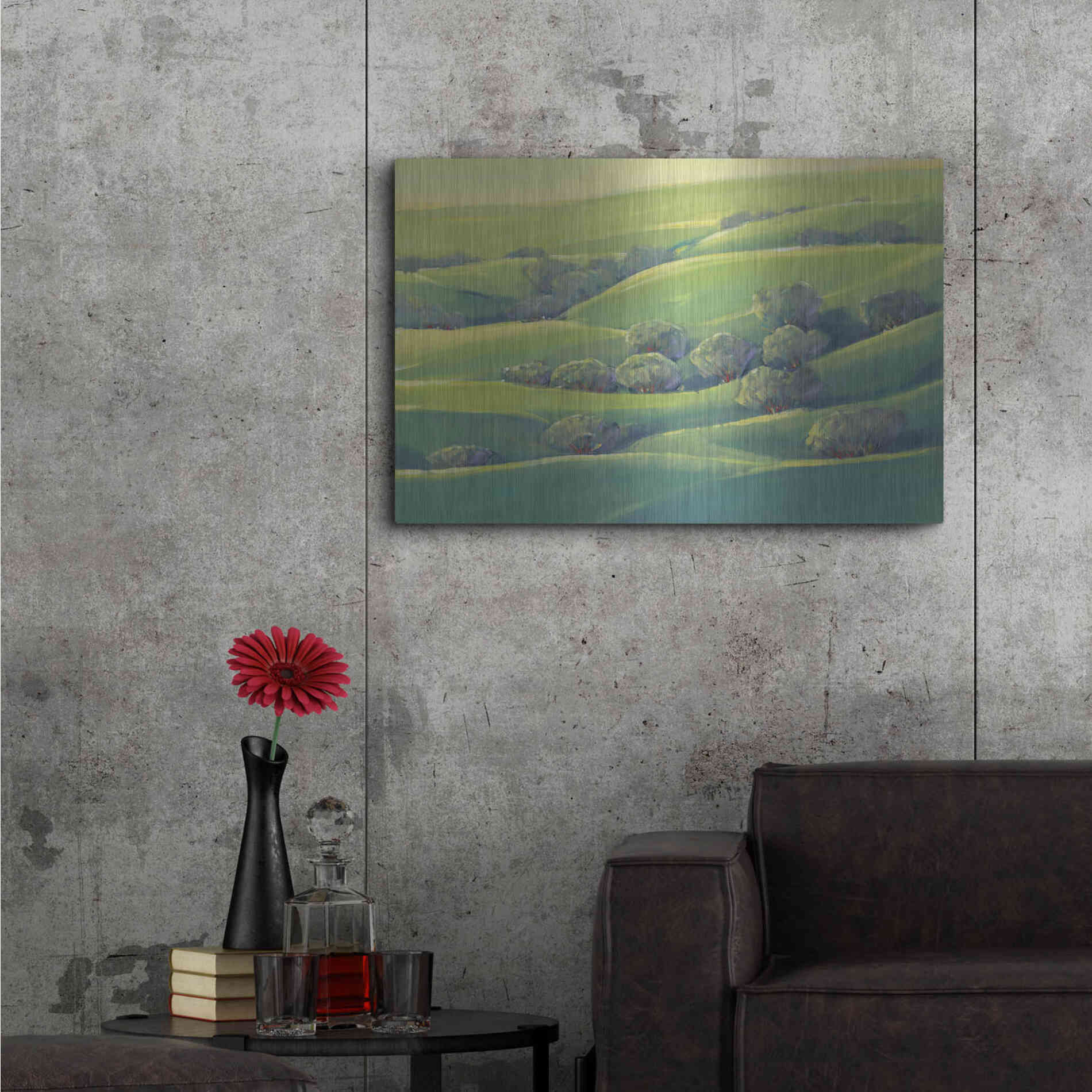 Luxe Metal Art 'Hillside View I' by Tim O'Toole, Metal Wall Art,36x24