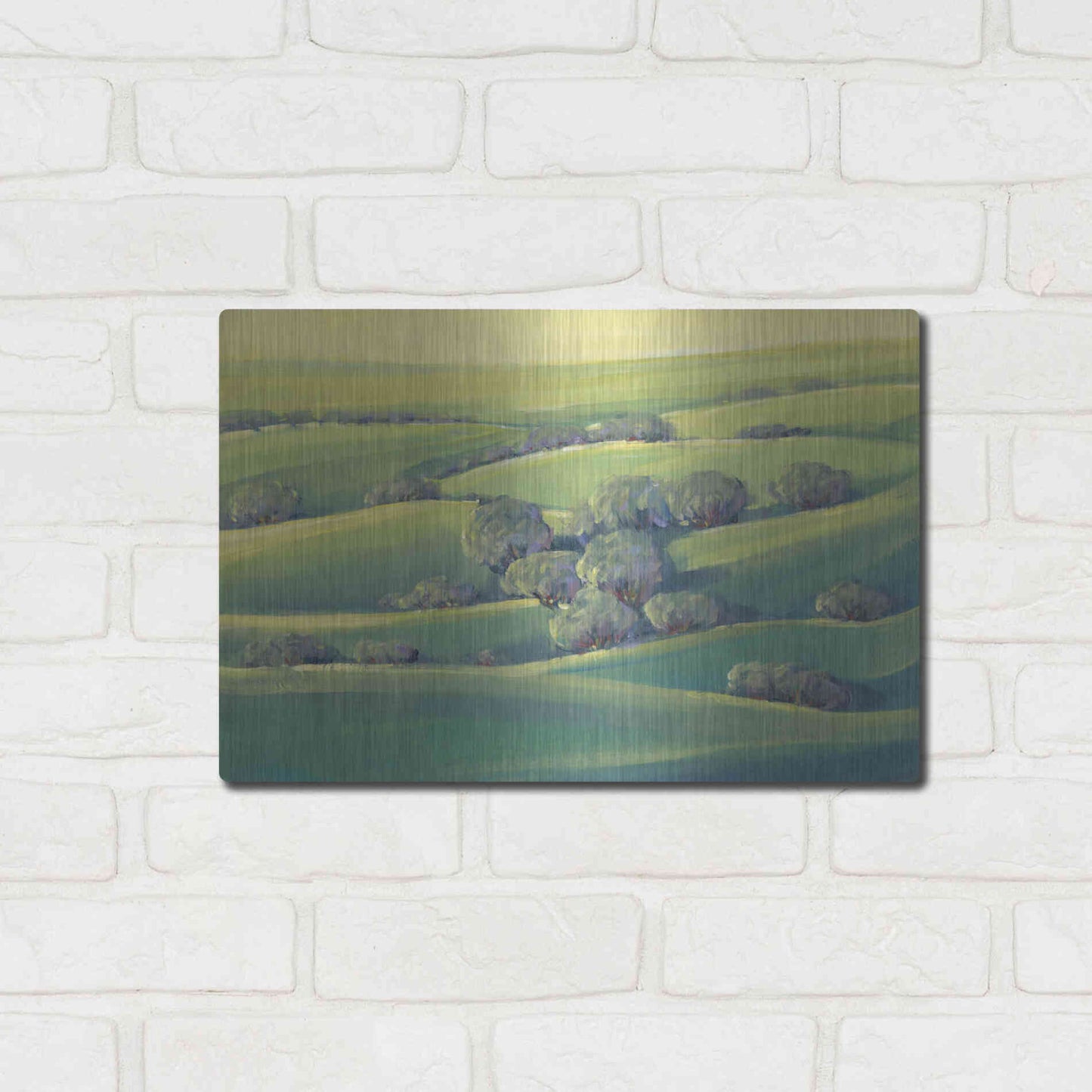 Luxe Metal Art 'Hillside View II' by Tim O'Toole, Metal Wall Art,16x12