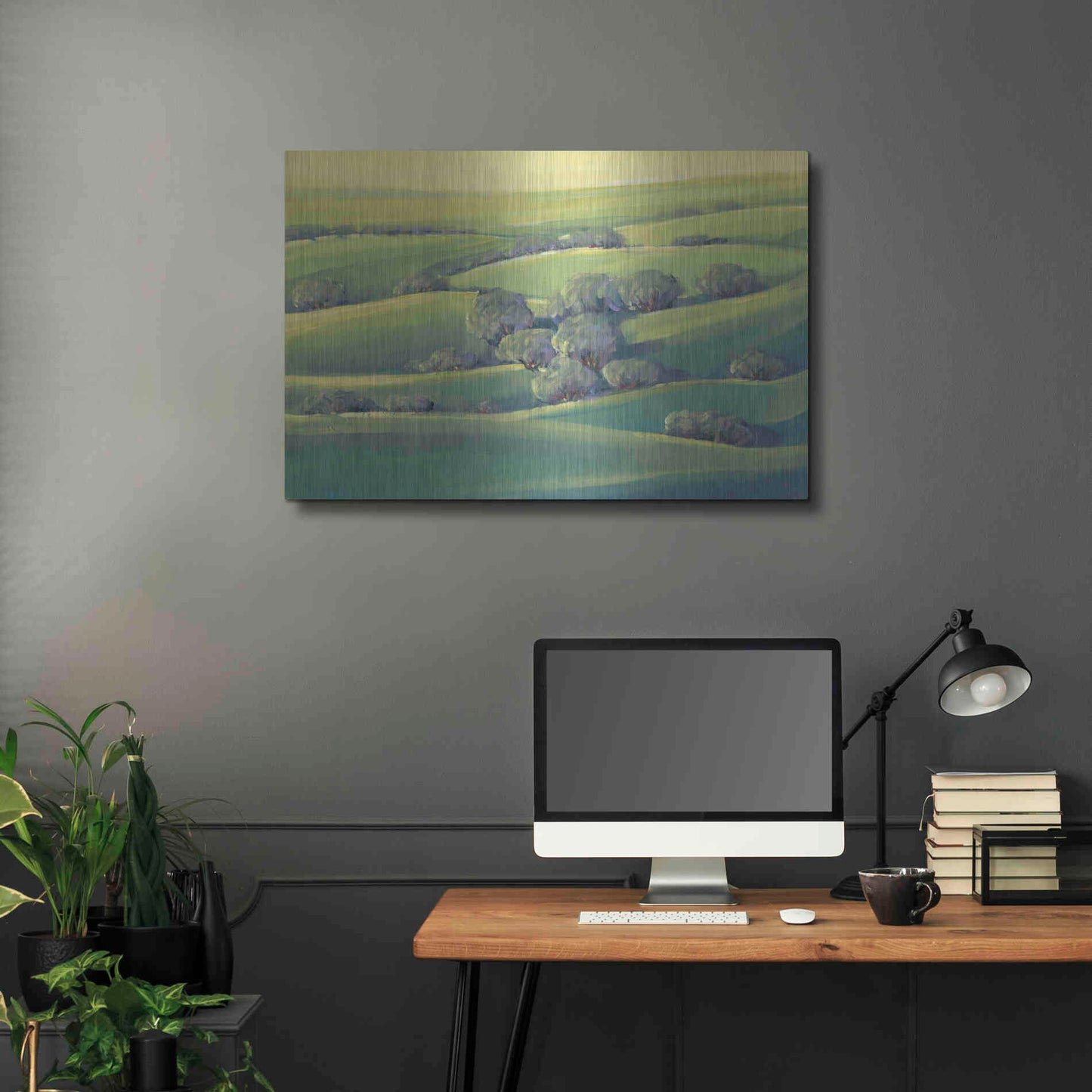 Luxe Metal Art 'Hillside View II' by Tim O'Toole, Metal Wall Art,36x24