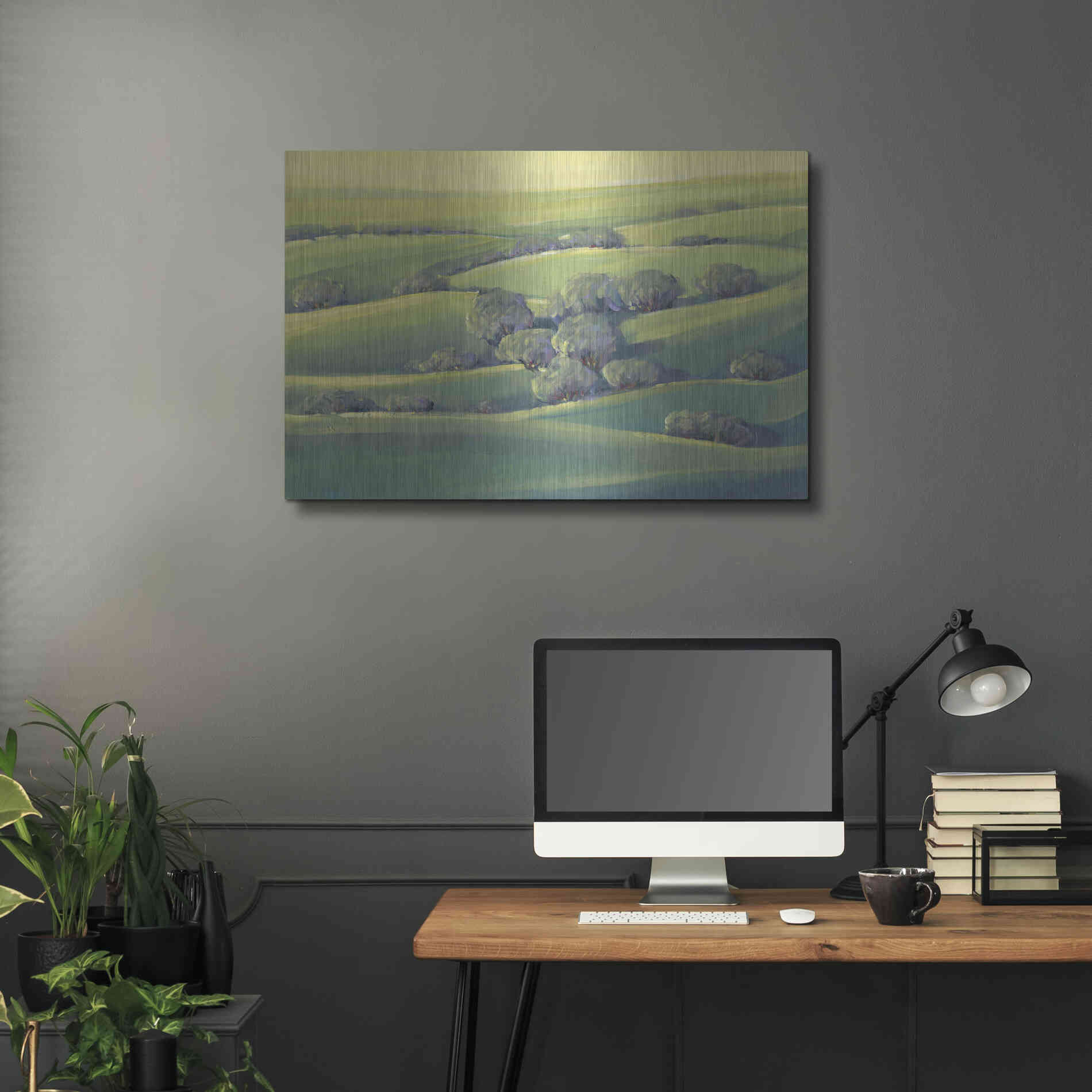 Luxe Metal Art 'Hillside View II' by Tim O'Toole, Metal Wall Art,36x24