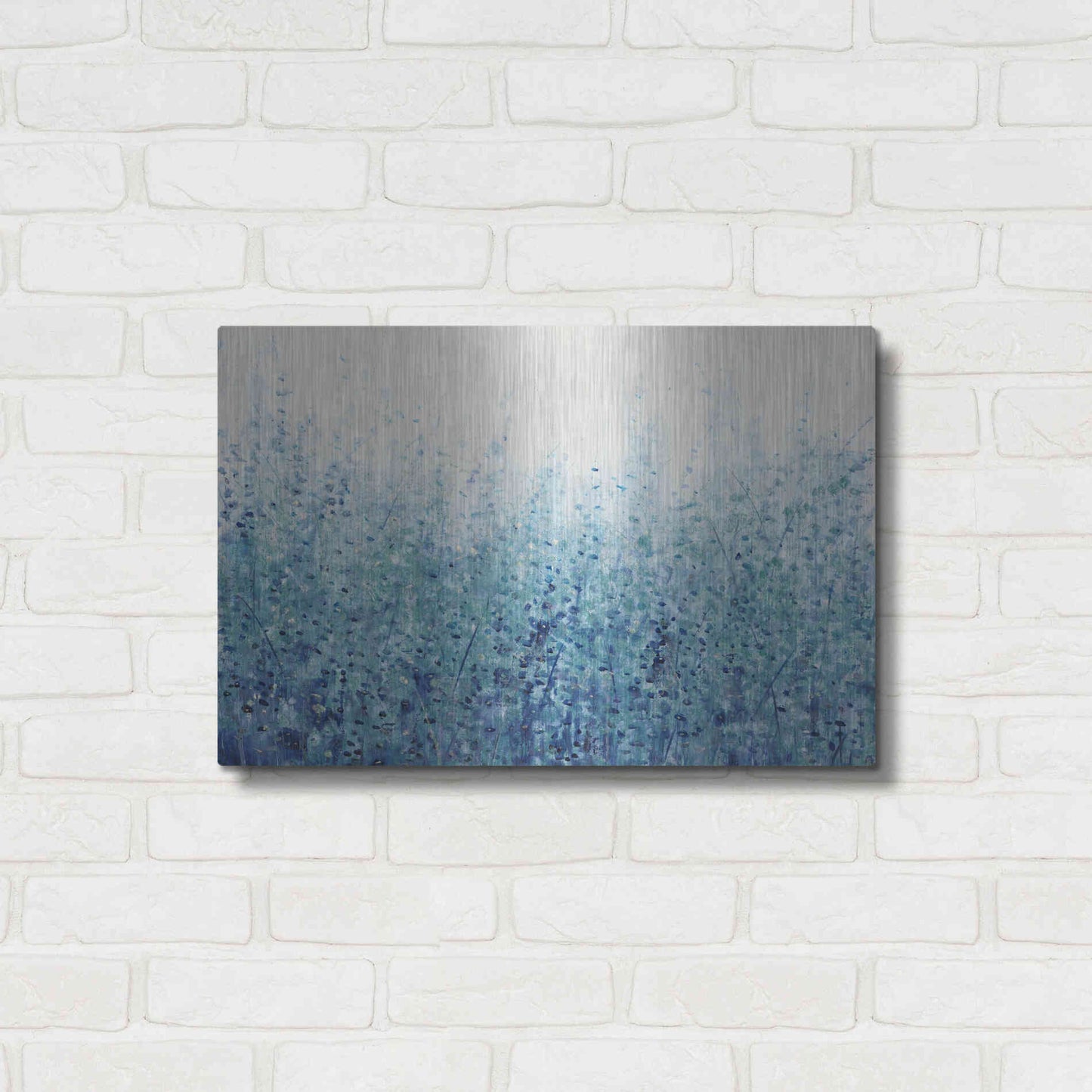 Luxe Metal Art 'Misty Blues I' by Tim O'Toole, Metal Wall Art,24x16