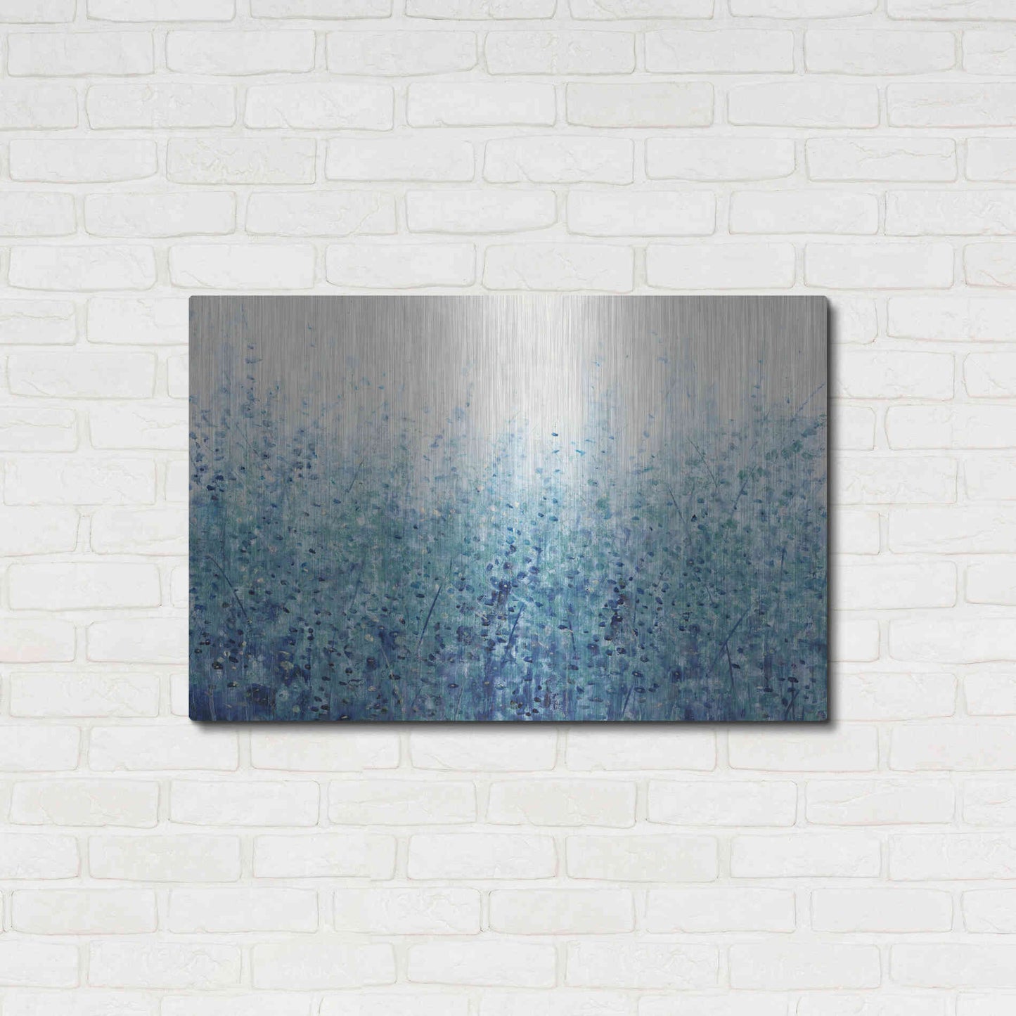 Luxe Metal Art 'Misty Blues I' by Tim O'Toole, Metal Wall Art,36x24