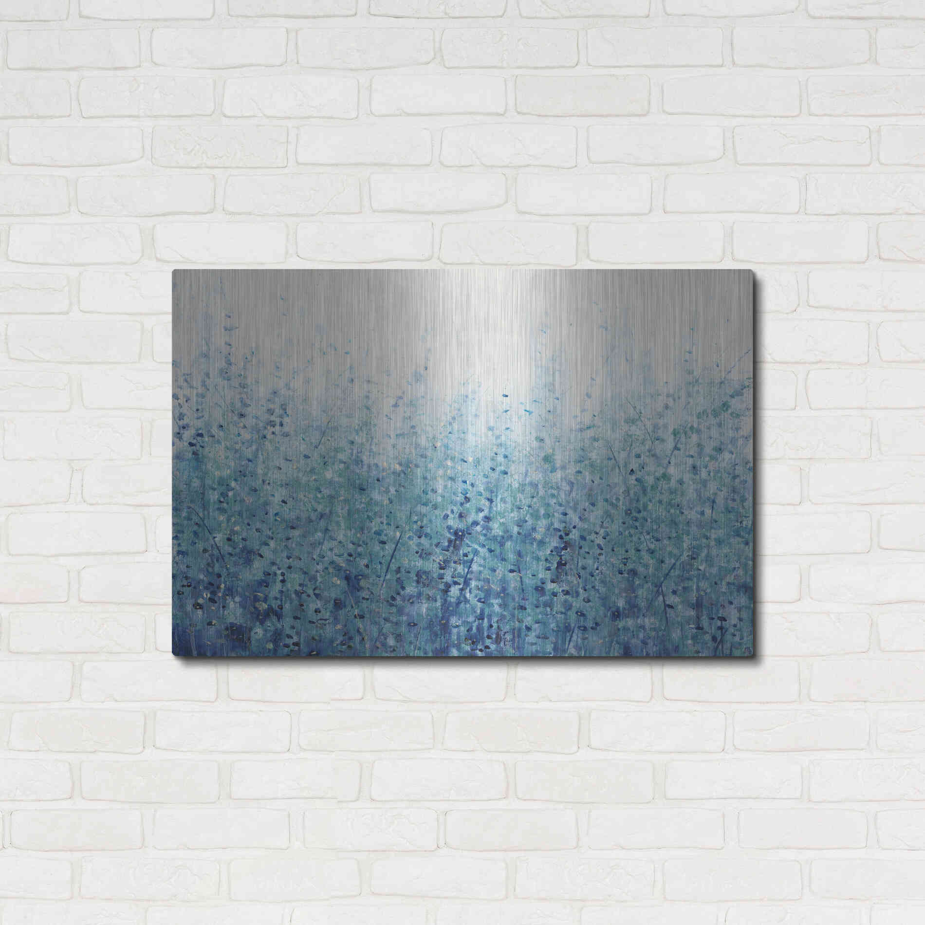 Luxe Metal Art 'Misty Blues I' by Tim O'Toole, Metal Wall Art,36x24