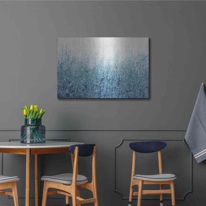 Luxe Metal Art 'Misty Blues I' by Tim O'Toole, Metal Wall Art,36x24