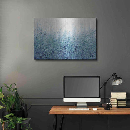 Luxe Metal Art 'Misty Blues I' by Tim O'Toole, Metal Wall Art,36x24
