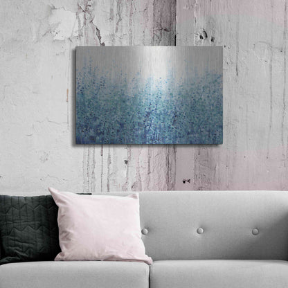 Luxe Metal Art 'Misty Blues I' by Tim O'Toole, Metal Wall Art,36x24