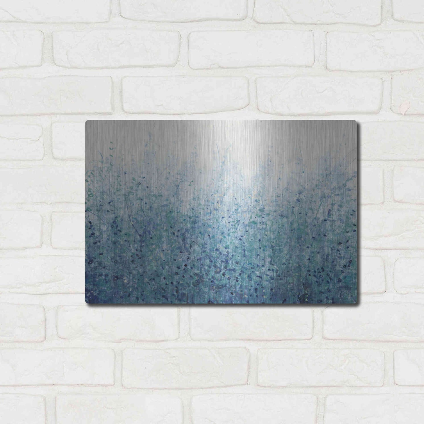 Luxe Metal Art 'Misty Blues II' by Tim O'Toole, Metal Wall Art,16x12