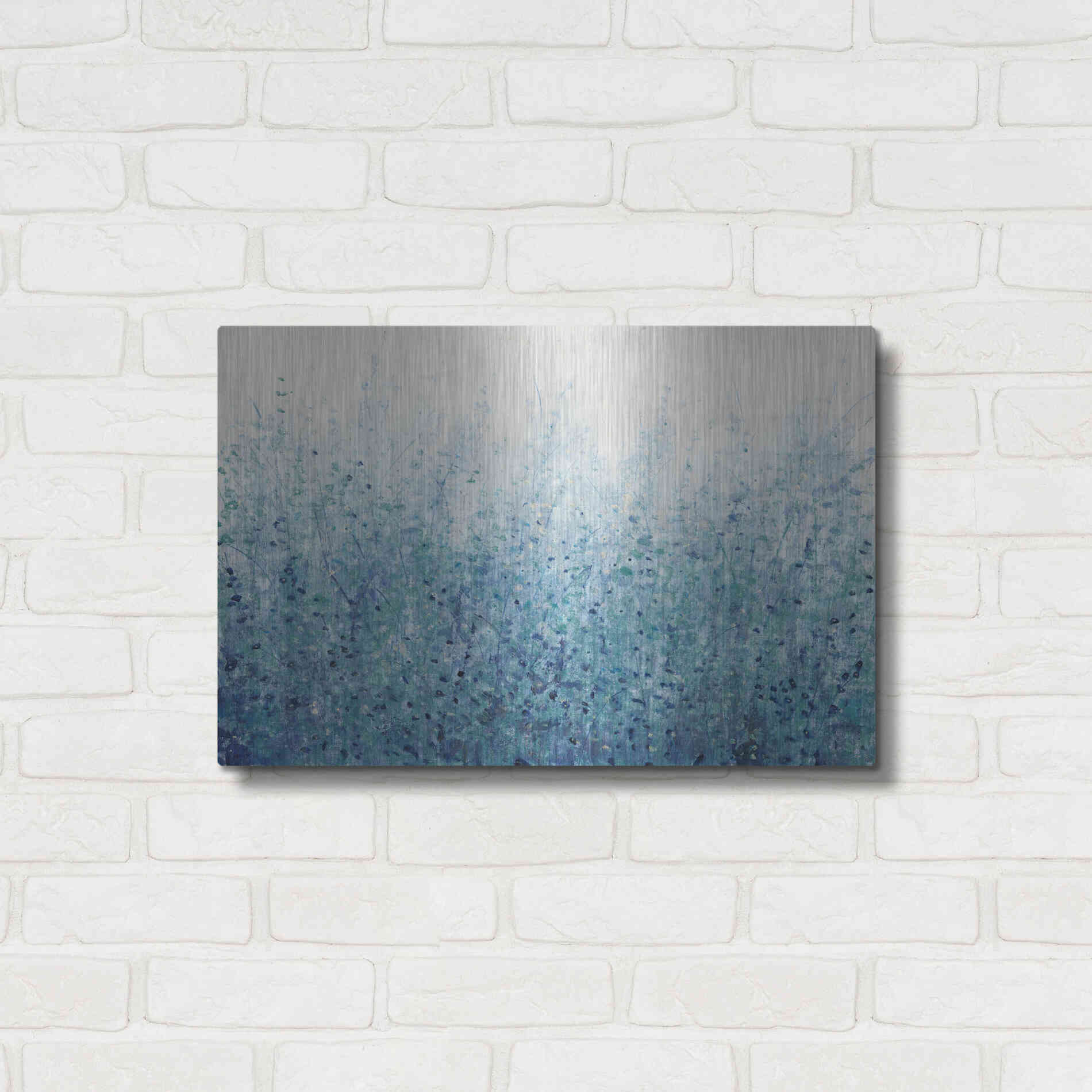 Luxe Metal Art 'Misty Blues II' by Tim O'Toole, Metal Wall Art,24x16