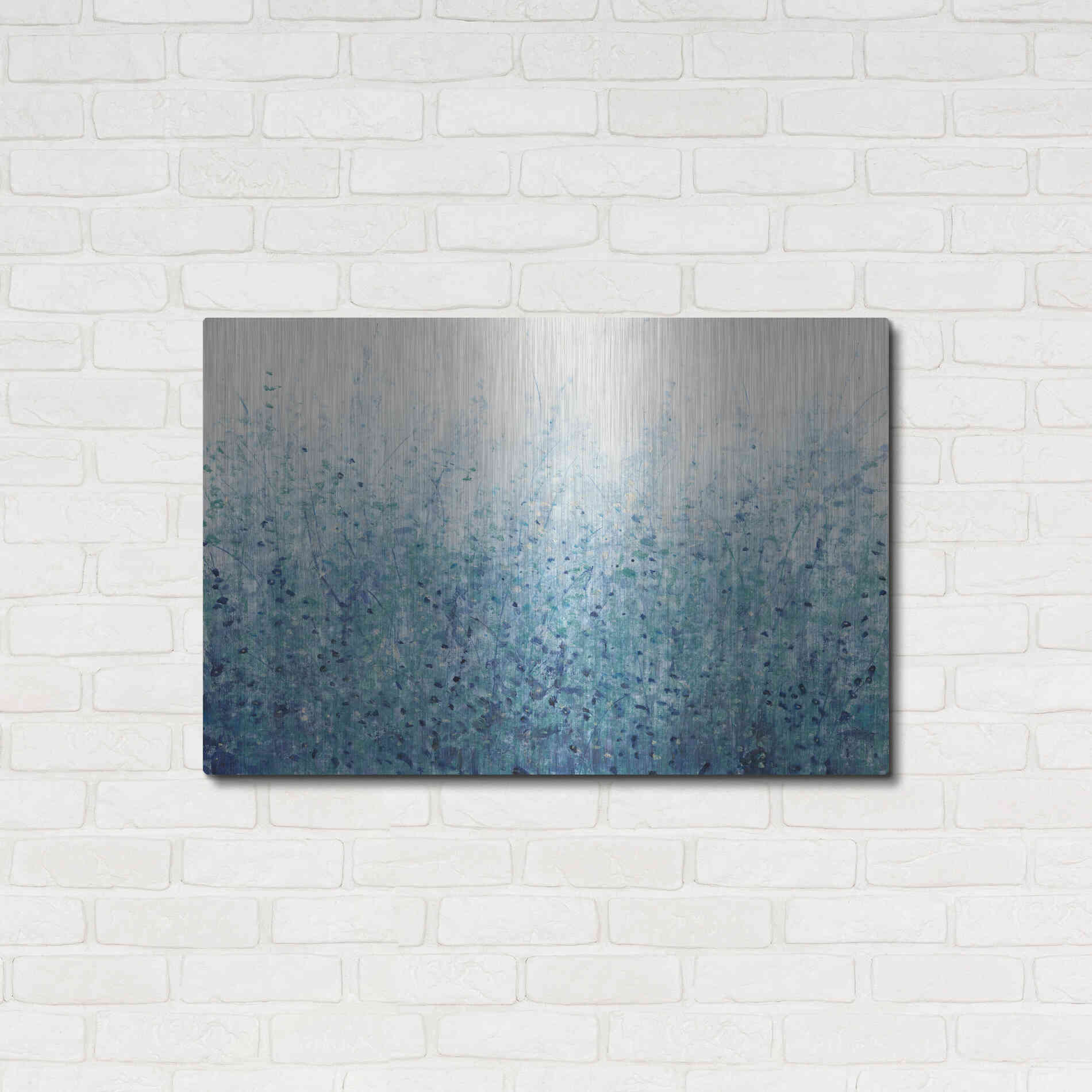Luxe Metal Art 'Misty Blues II' by Tim O'Toole, Metal Wall Art,36x24