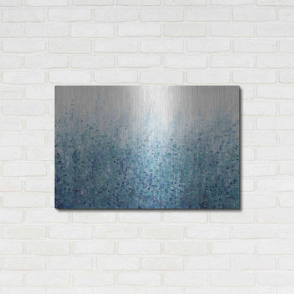 Luxe Metal Art 'Misty Blues II' by Tim O'Toole, Metal Wall Art,36x24