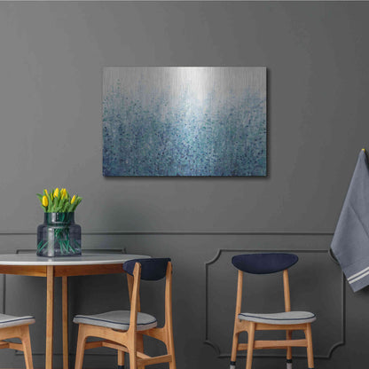 Luxe Metal Art 'Misty Blues II' by Tim O'Toole, Metal Wall Art,36x24