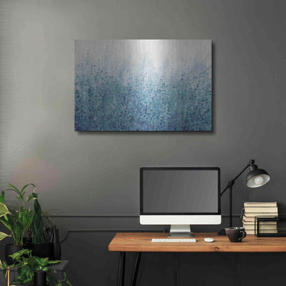 Luxe Metal Art 'Misty Blues II' by Tim O'Toole, Metal Wall Art,36x24