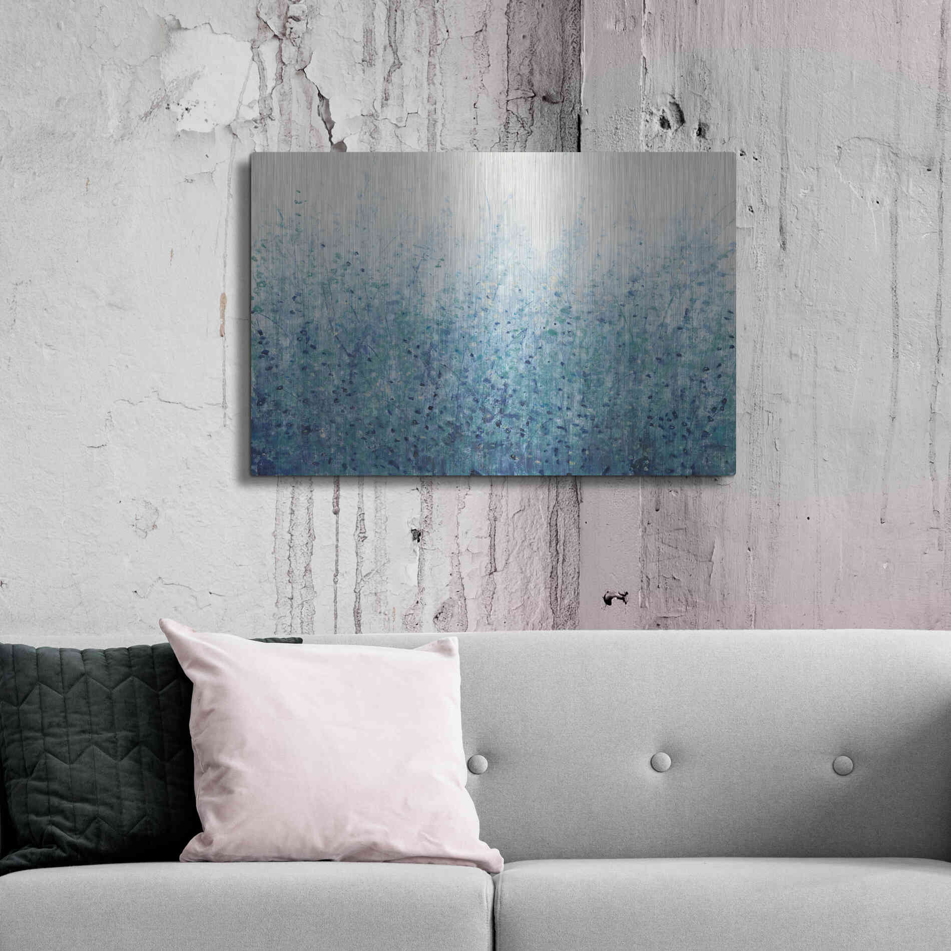 Luxe Metal Art 'Misty Blues II' by Tim O'Toole, Metal Wall Art,36x24