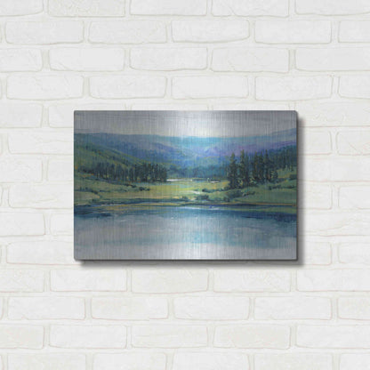 Luxe Metal Art 'Mountain Lake I' by Tim O'Toole, Metal Wall Art,24x16