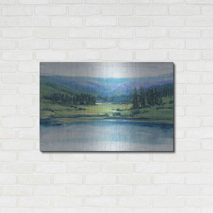 Luxe Metal Art 'Mountain Lake I' by Tim O'Toole, Metal Wall Art,36x24