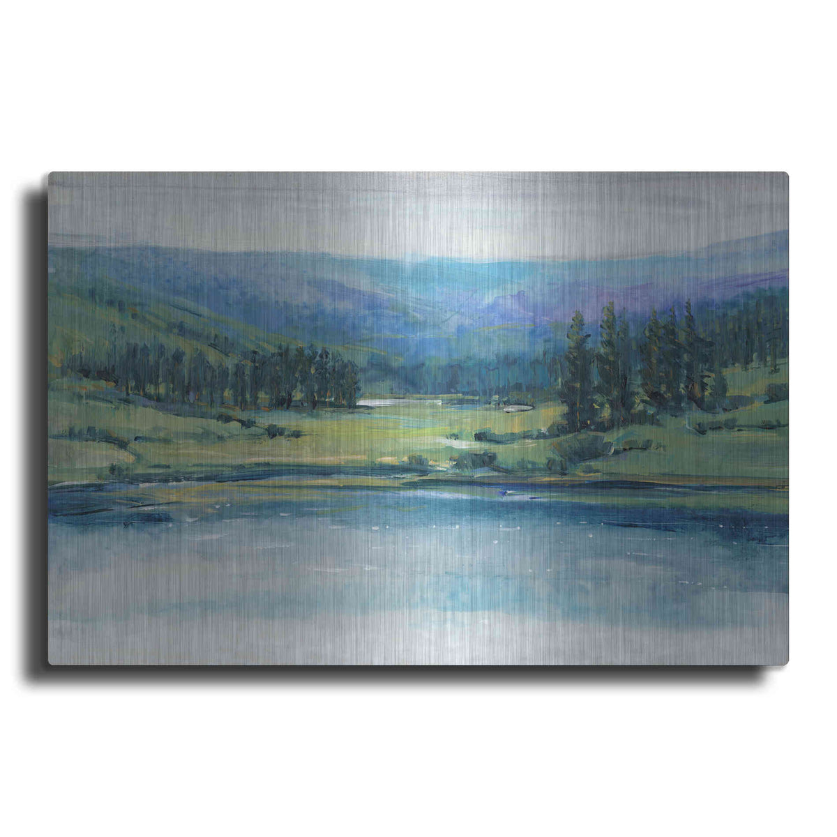 Luxe Metal Art 'Mountain Lake I' by Tim O'Toole, Metal Wall Art