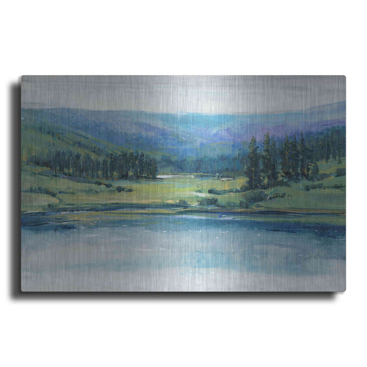 Luxe Metal Art 'Mountain Lake I' by Tim O'Toole, Metal Wall Art