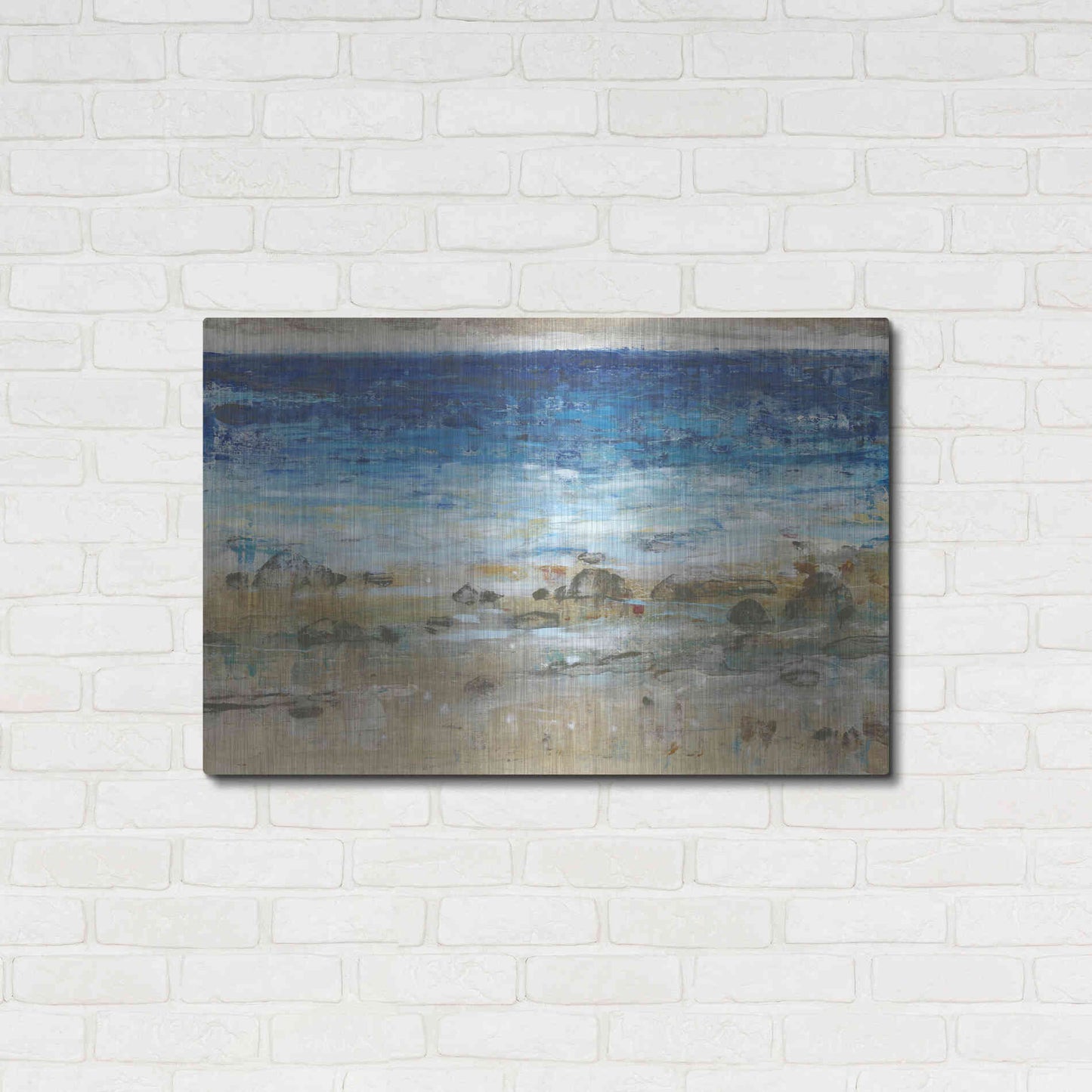 Luxe Metal Art 'Rocky Shoreline I' by Tim O'Toole, Metal Wall Art,36x24