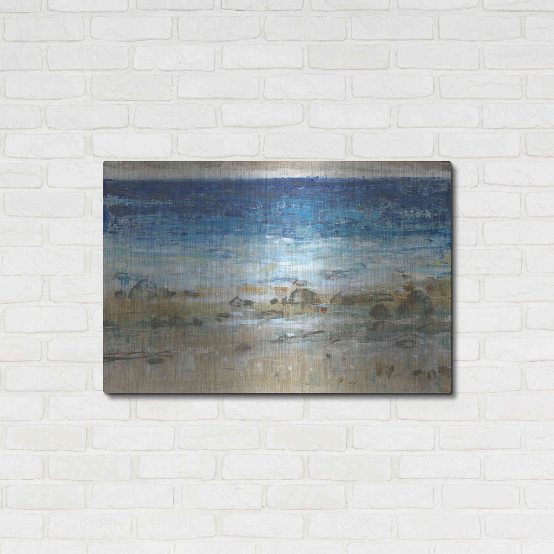 Luxe Metal Art 'Rocky Shoreline I' by Tim O'Toole, Metal Wall Art,36x24