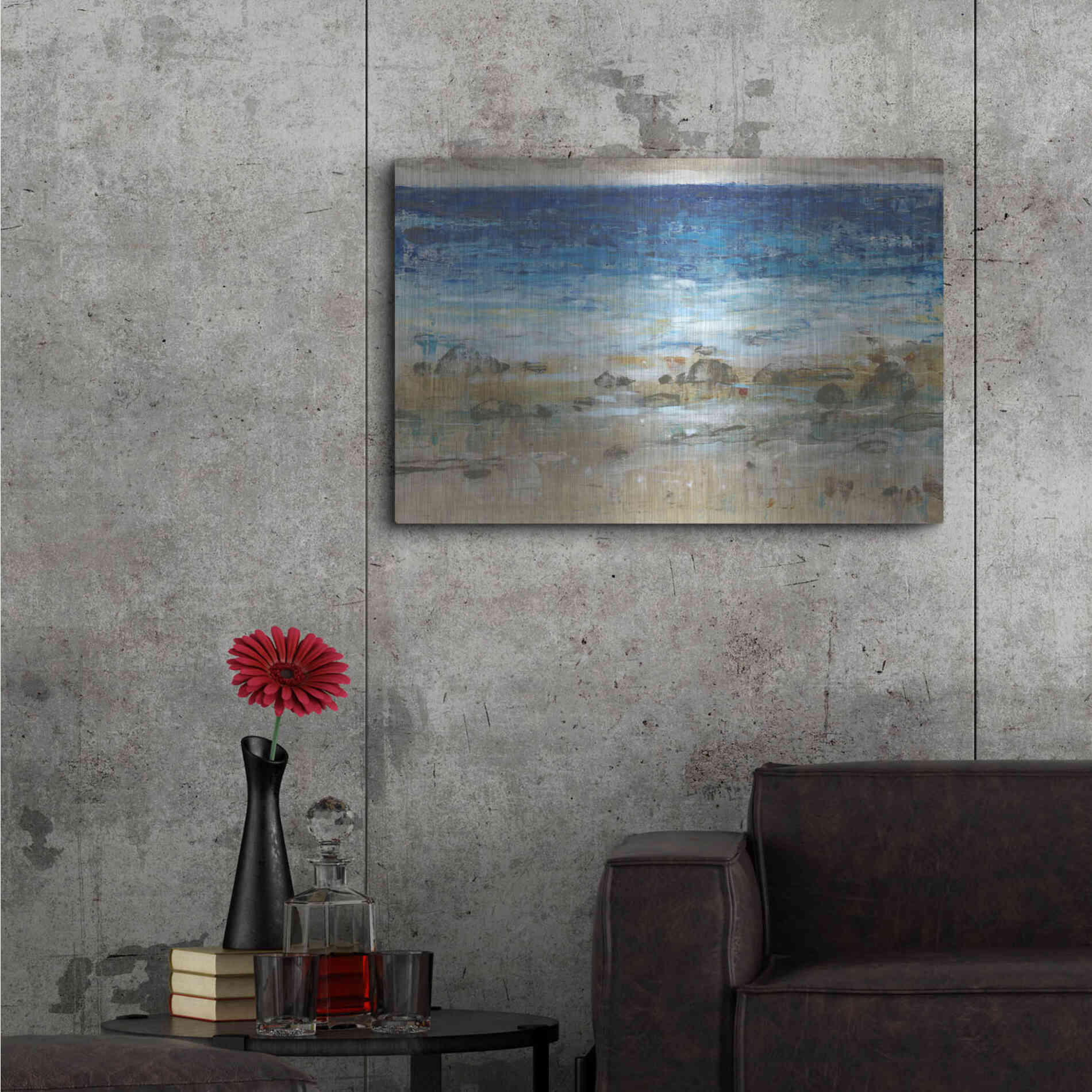 Luxe Metal Art 'Rocky Shoreline I' by Tim O'Toole, Metal Wall Art,36x24