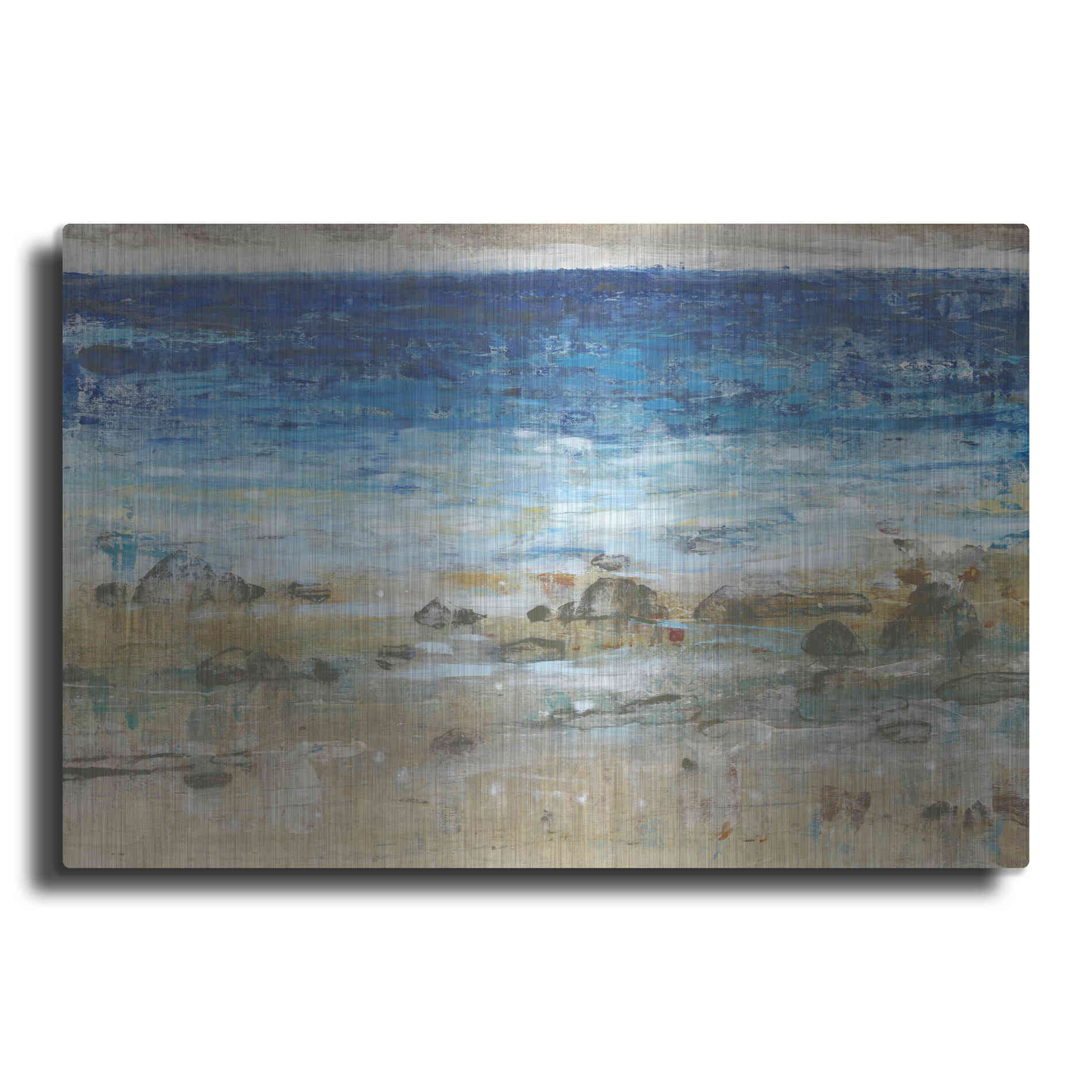 Luxe Metal Art 'Rocky Shoreline I' by Tim O'Toole, Metal Wall Art