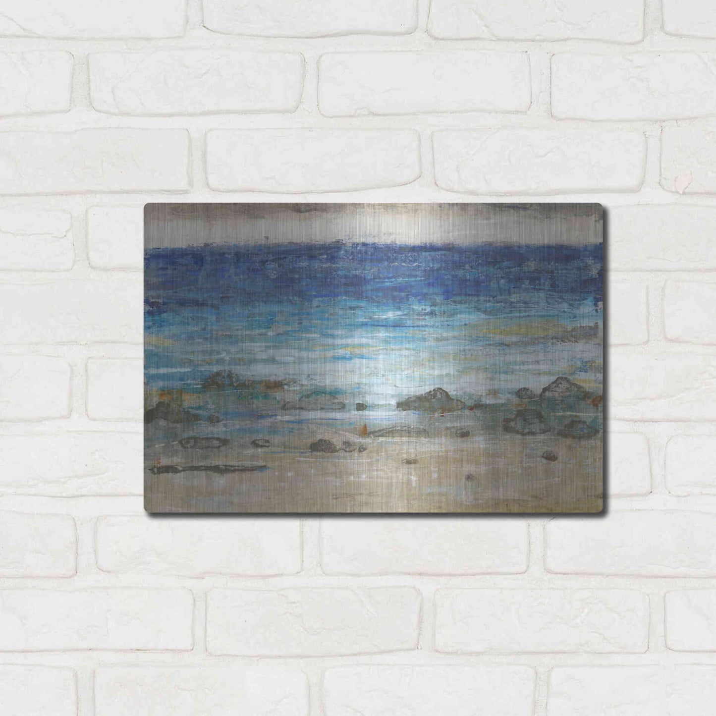 Luxe Metal Art 'Rocky Shoreline II' by Tim O'Toole, Metal Wall Art,16x12