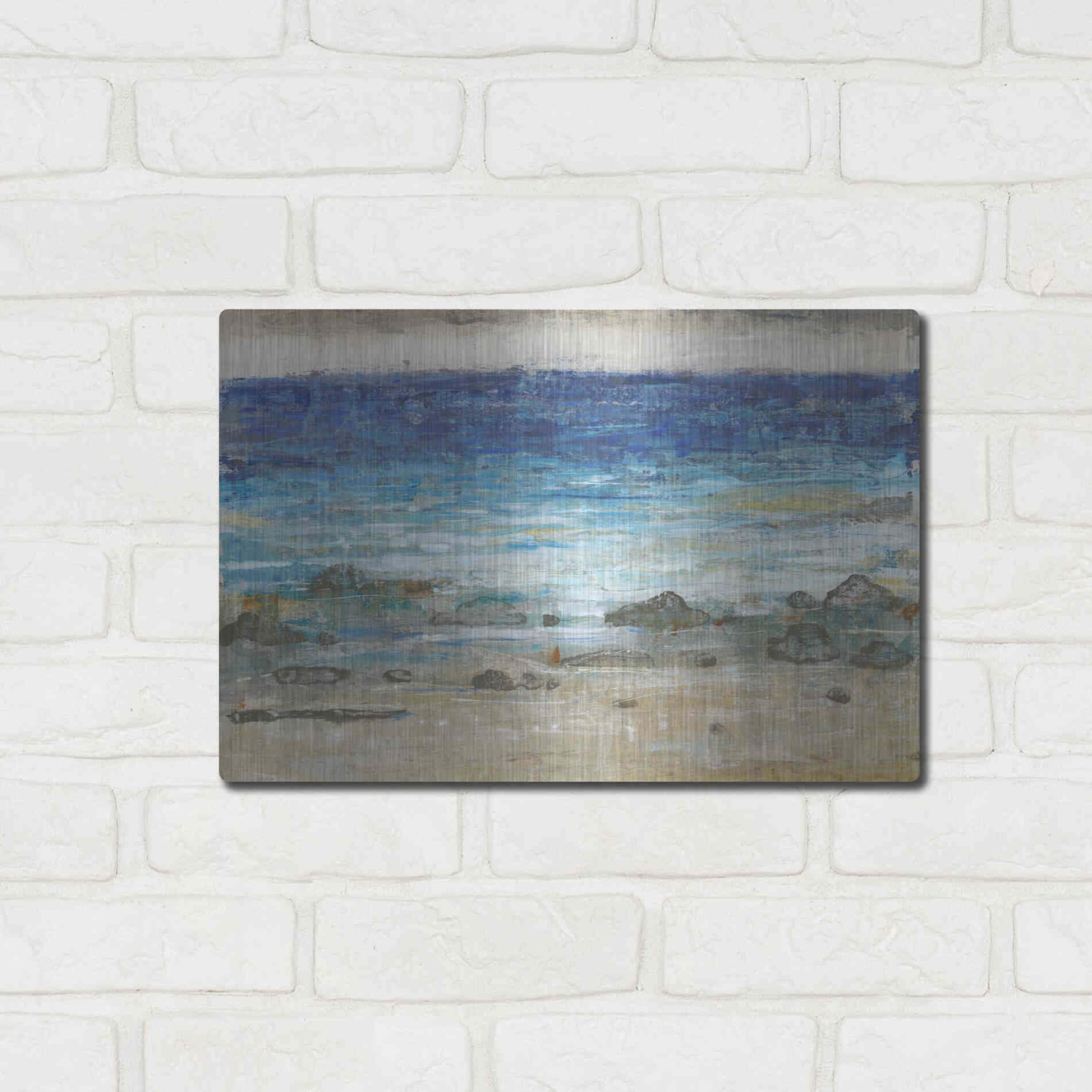 Luxe Metal Art 'Rocky Shoreline II' by Tim O'Toole, Metal Wall Art,16x12