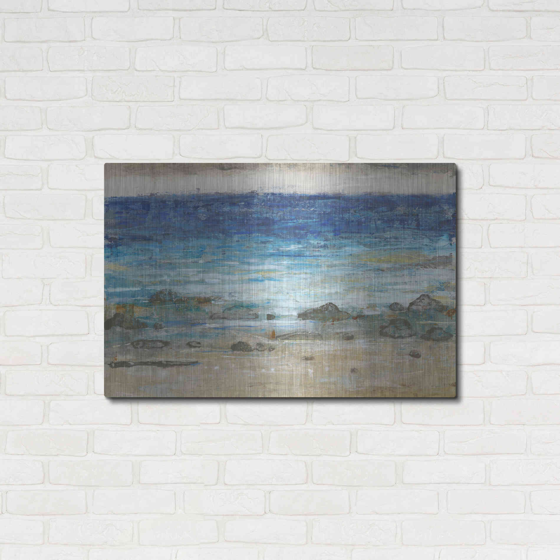 Luxe Metal Art 'Rocky Shoreline II' by Tim O'Toole, Metal Wall Art,36x24