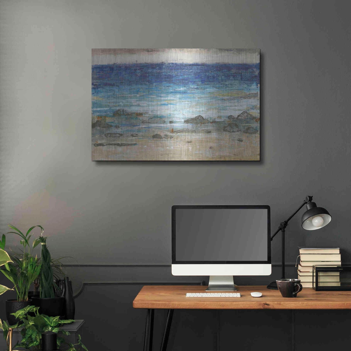 Luxe Metal Art 'Rocky Shoreline II' by Tim O'Toole, Metal Wall Art,36x24