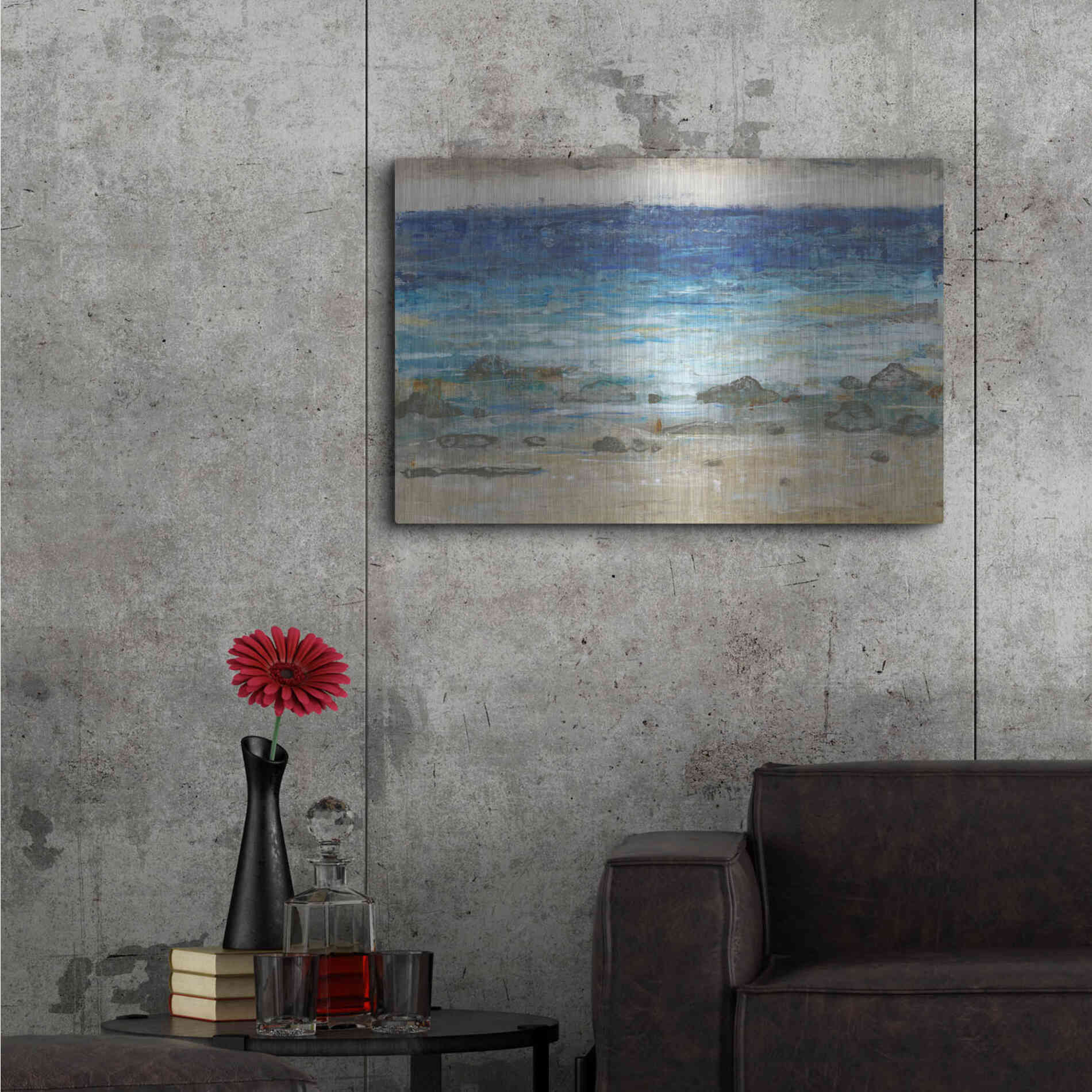 Luxe Metal Art 'Rocky Shoreline II' by Tim O'Toole, Metal Wall Art,36x24