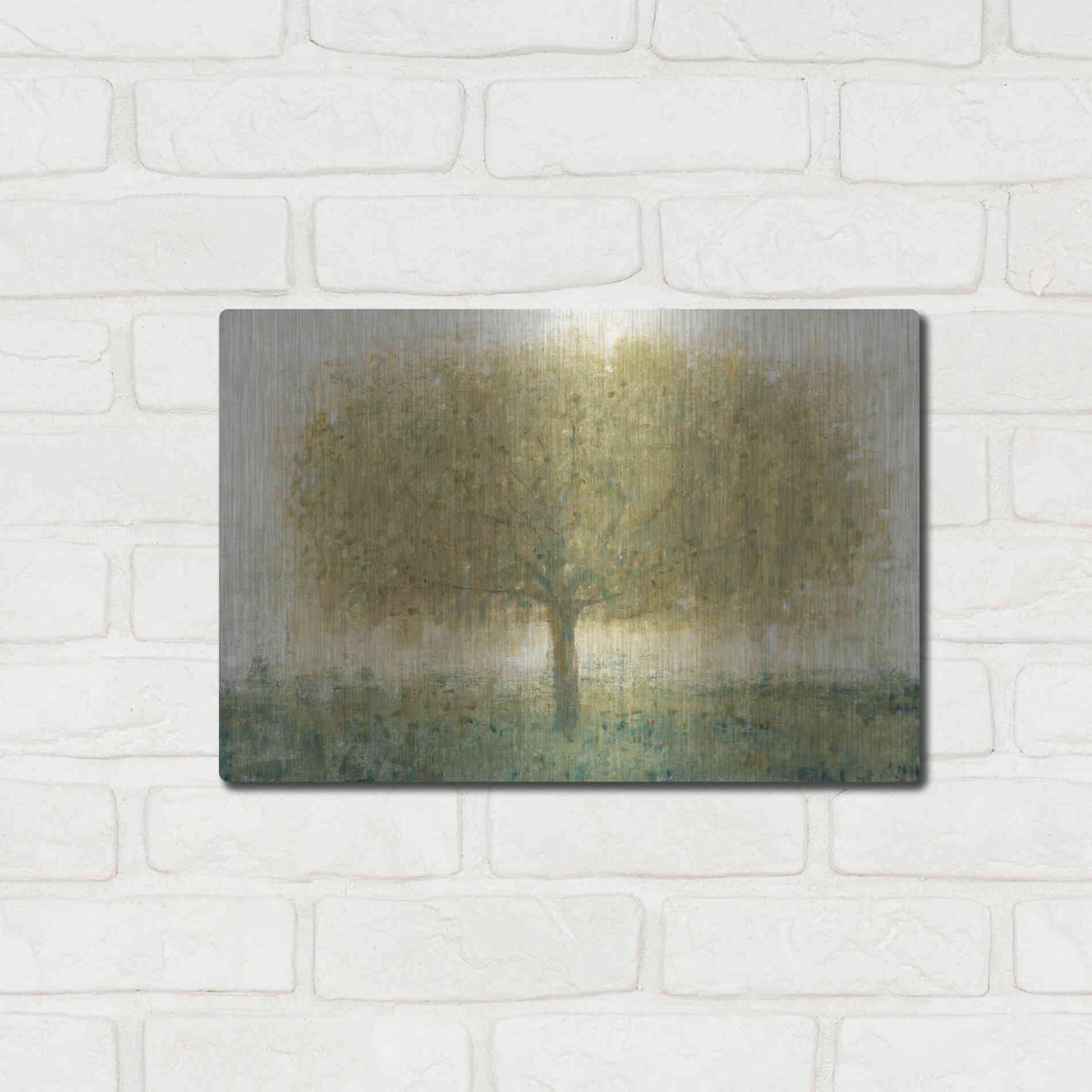 Luxe Metal Art 'Summer Day Tree I' by Tim O'Toole, Metal Wall Art,16x12