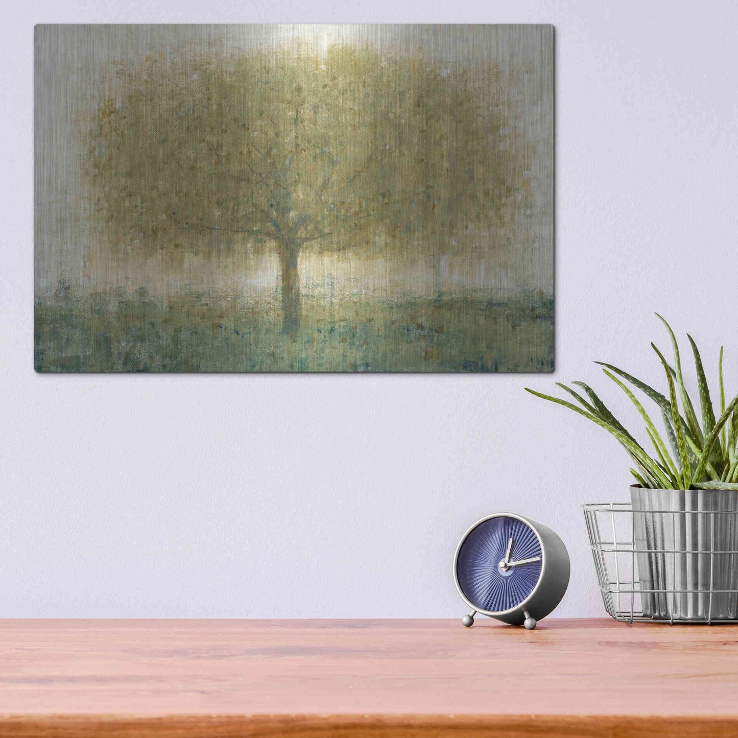 Luxe Metal Art 'Summer Day Tree I' by Tim O'Toole, Metal Wall Art,16x12