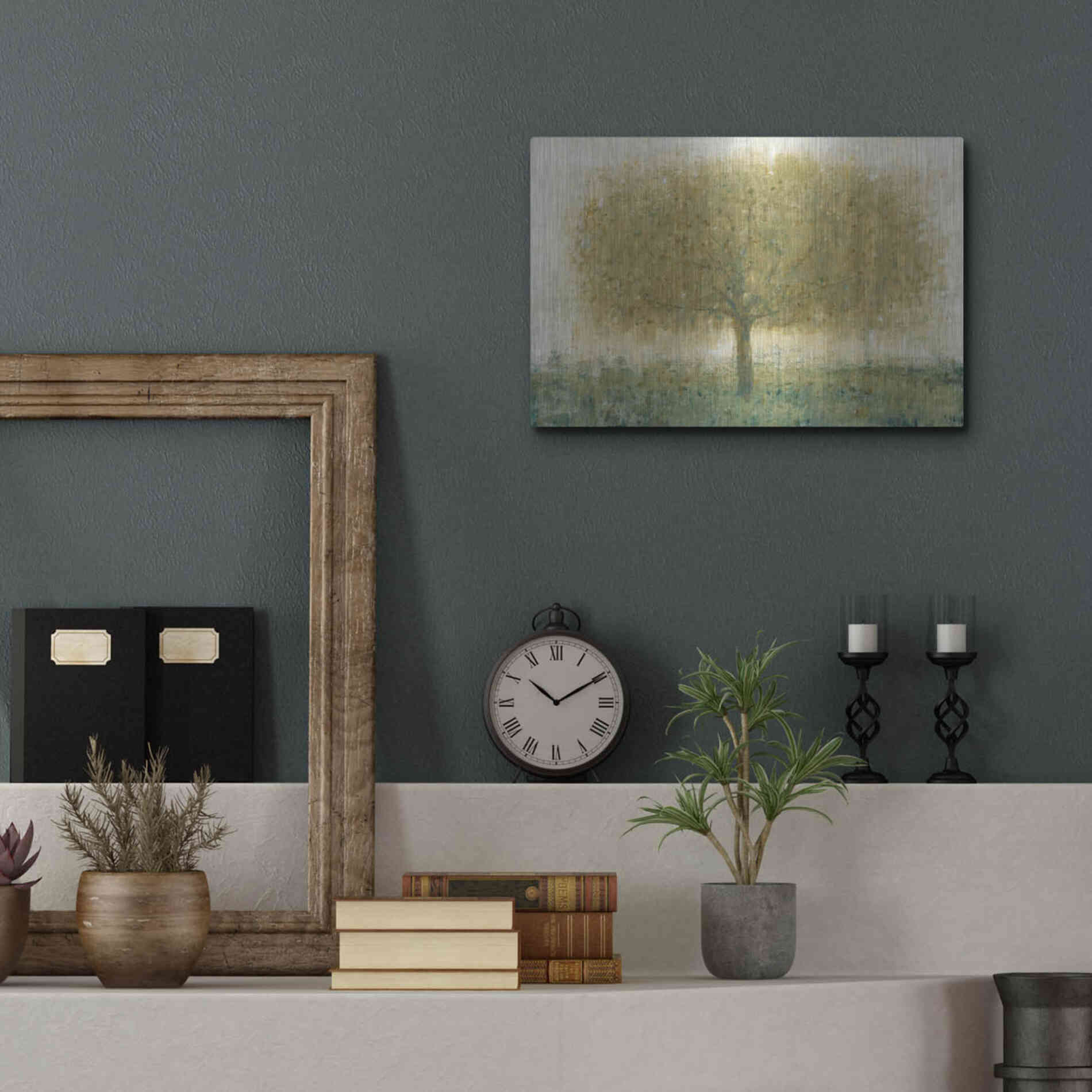 Luxe Metal Art 'Summer Day Tree I' by Tim O'Toole, Metal Wall Art,16x12
