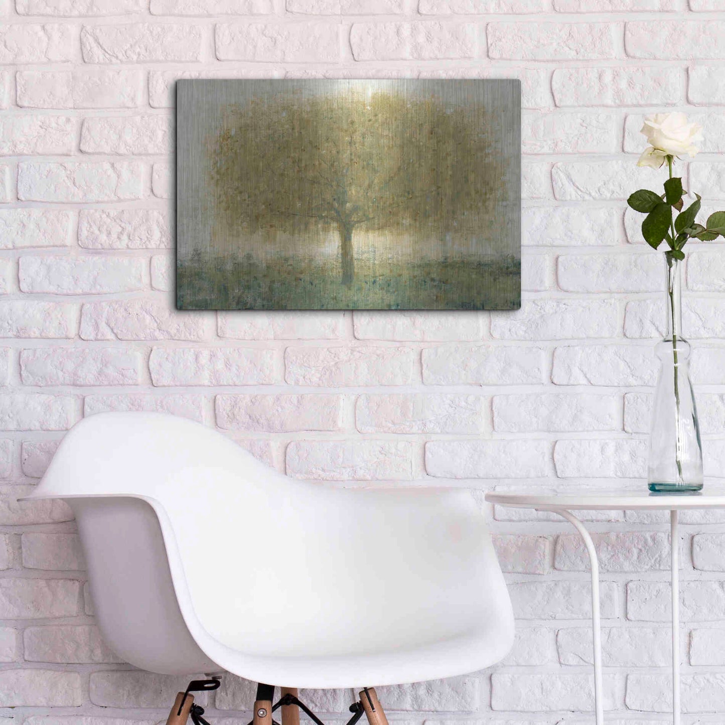 Luxe Metal Art 'Summer Day Tree I' by Tim O'Toole, Metal Wall Art,24x16