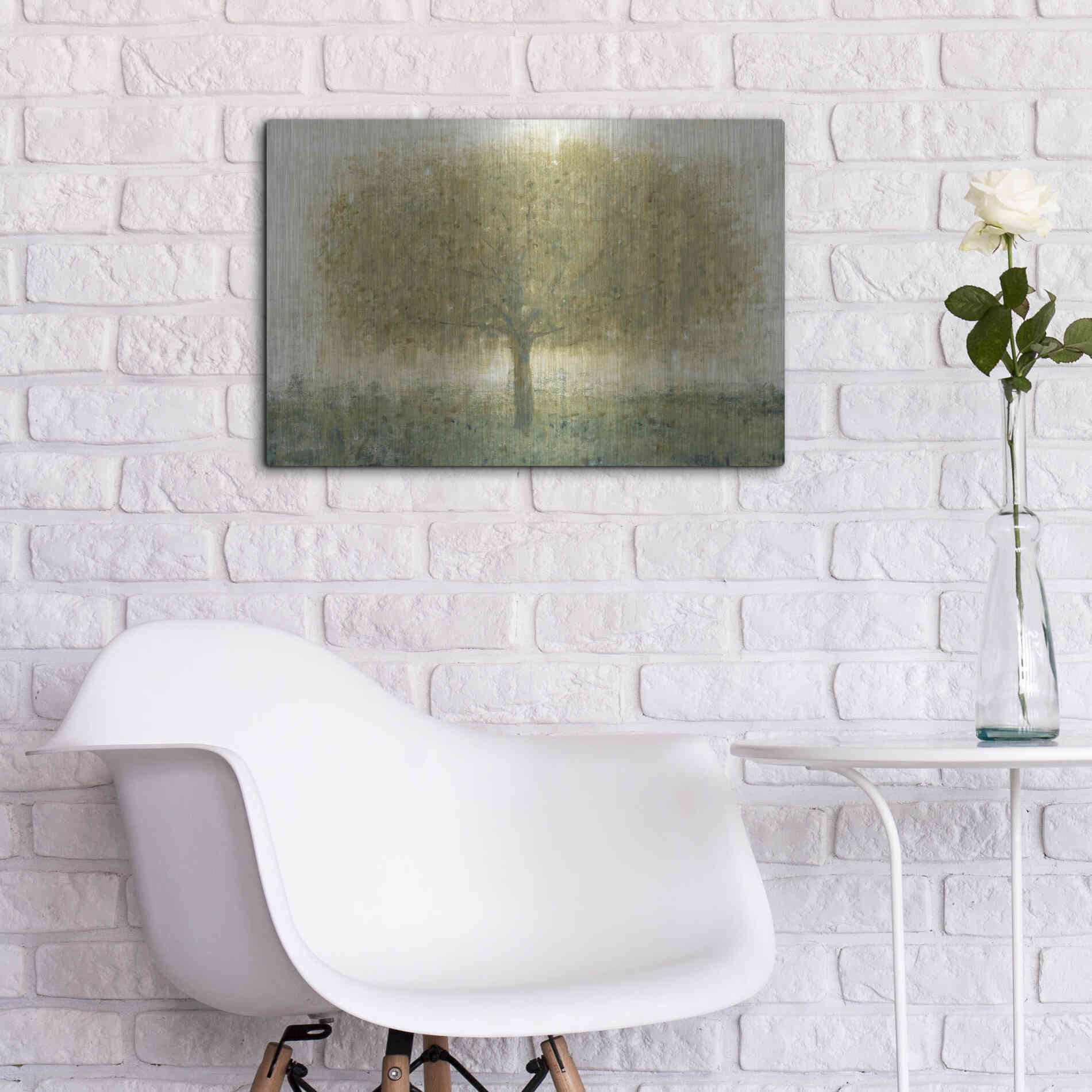 Luxe Metal Art 'Summer Day Tree I' by Tim O'Toole, Metal Wall Art,24x16