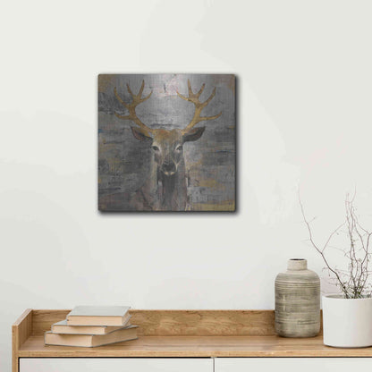 Luxe Metal Art 'The Leader Gold Light Grey' by Albena Hristova, Metal Wall Art,12x12