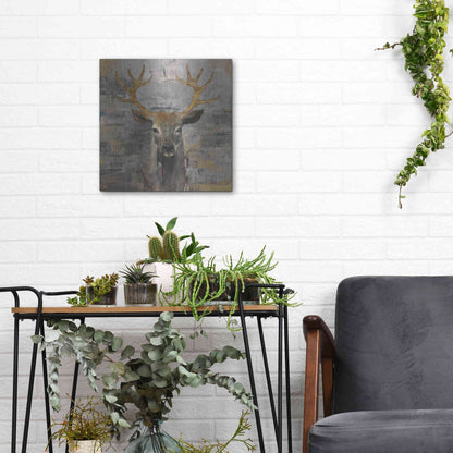 Luxe Metal Art 'The Leader Gold Light Grey' by Albena Hristova, Metal Wall Art,12x12