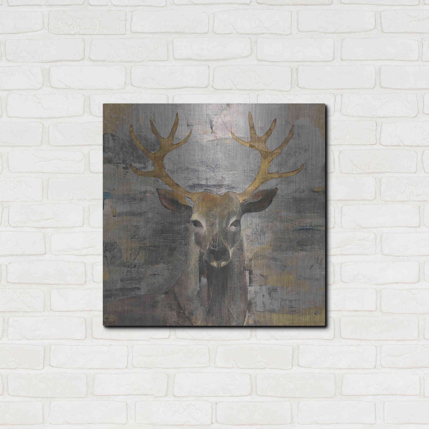 Luxe Metal Art 'The Leader Gold Light Grey' by Albena Hristova, Metal Wall Art,24x24