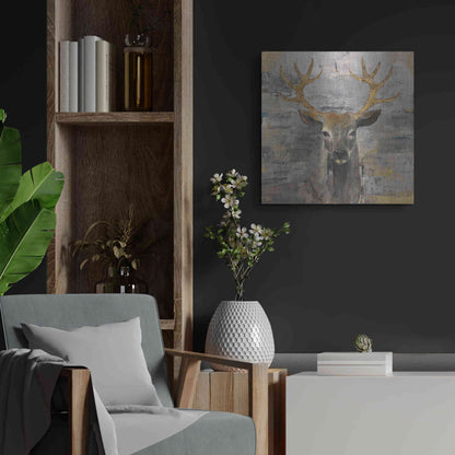 Luxe Metal Art 'The Leader Gold Light Grey' by Albena Hristova, Metal Wall Art,24x24