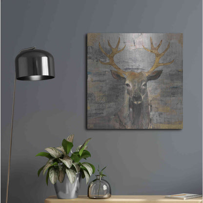 Luxe Metal Art 'The Leader Gold Light Grey' by Albena Hristova, Metal Wall Art,24x24