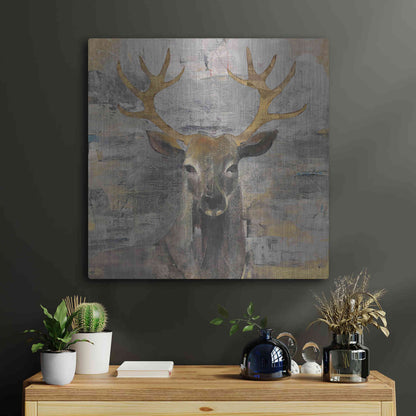Luxe Metal Art 'The Leader Gold Light Grey' by Albena Hristova, Metal Wall Art,24x24