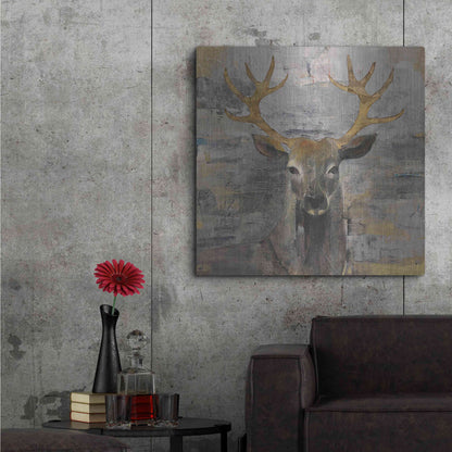Luxe Metal Art 'The Leader Gold Light Grey' by Albena Hristova, Metal Wall Art,36x36