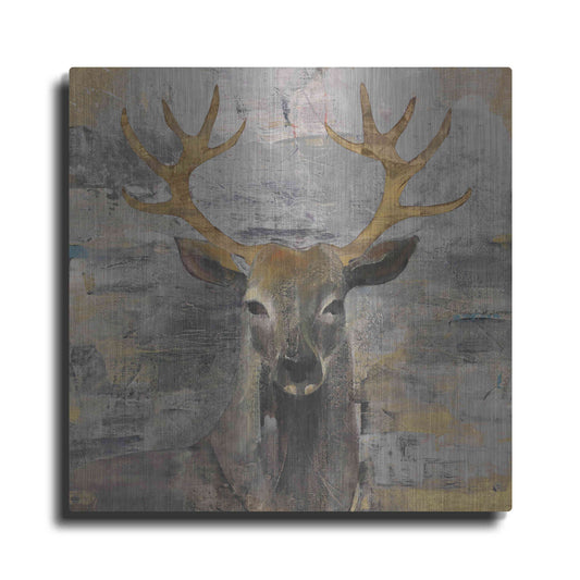 Luxe Metal Art 'The Leader Gold Light Grey' by Albena Hristova, Metal Wall Art