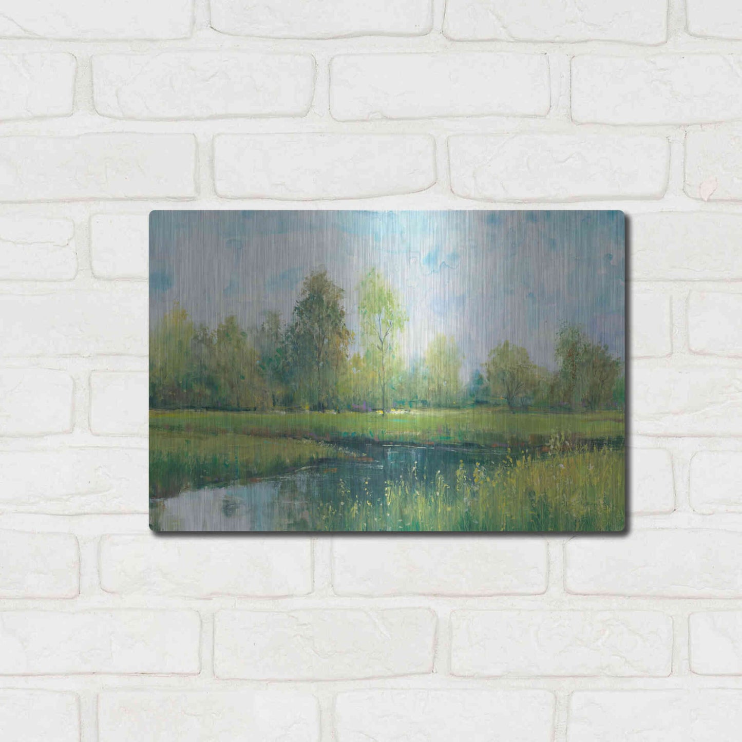 Luxe Metal Art 'Tranquil Park I' by Tim O'Toole, Metal Wall Art,16x12