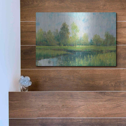 Luxe Metal Art 'Tranquil Park I' by Tim O'Toole, Metal Wall Art,16x12