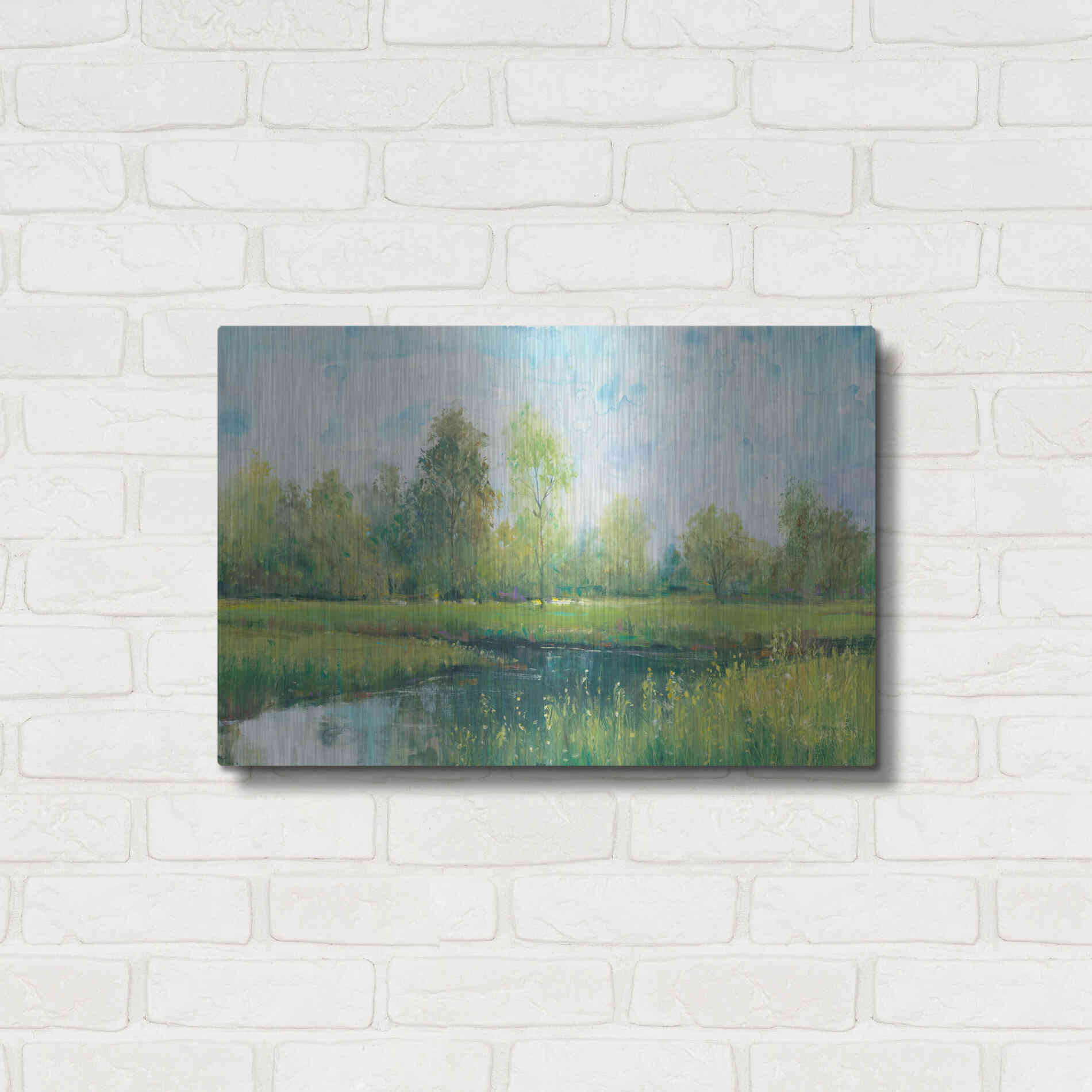 Luxe Metal Art 'Tranquil Park I' by Tim O'Toole, Metal Wall Art,24x16