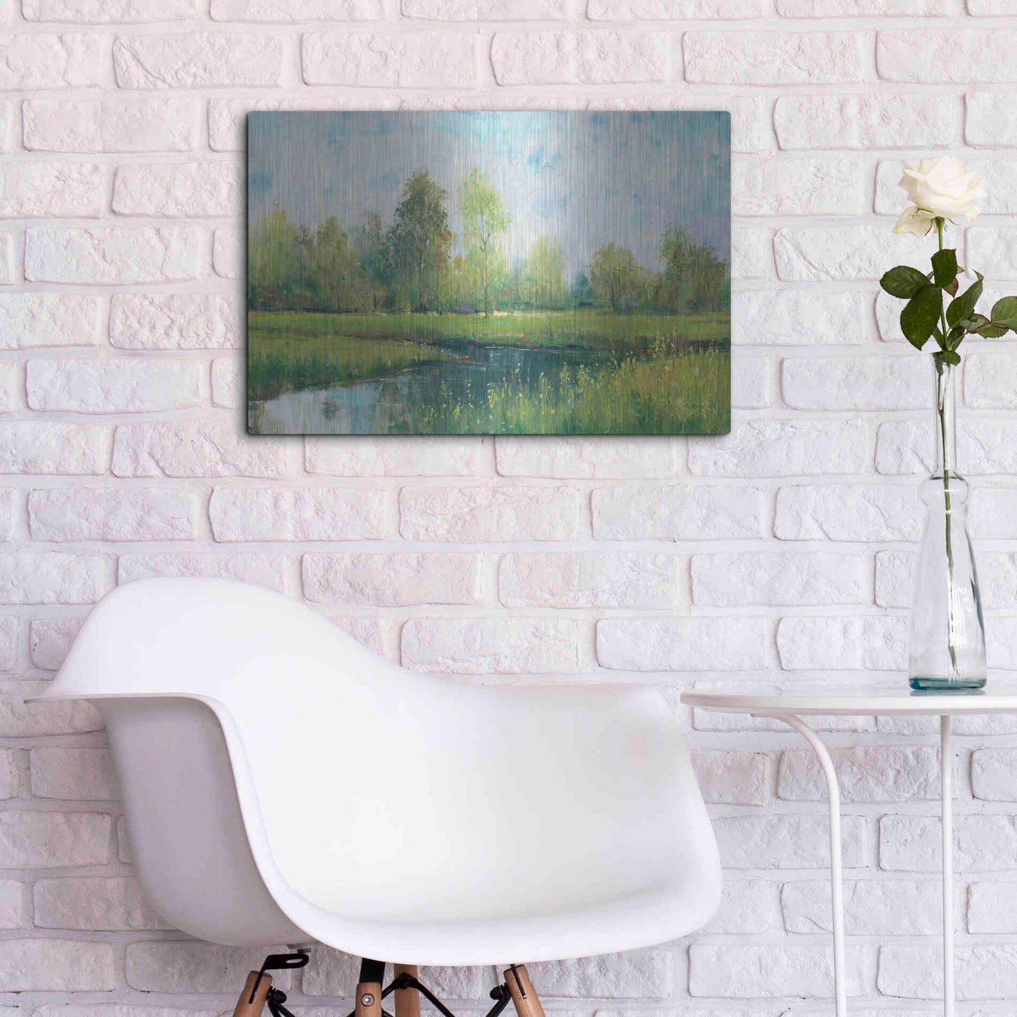 Luxe Metal Art 'Tranquil Park I' by Tim O'Toole, Metal Wall Art,24x16