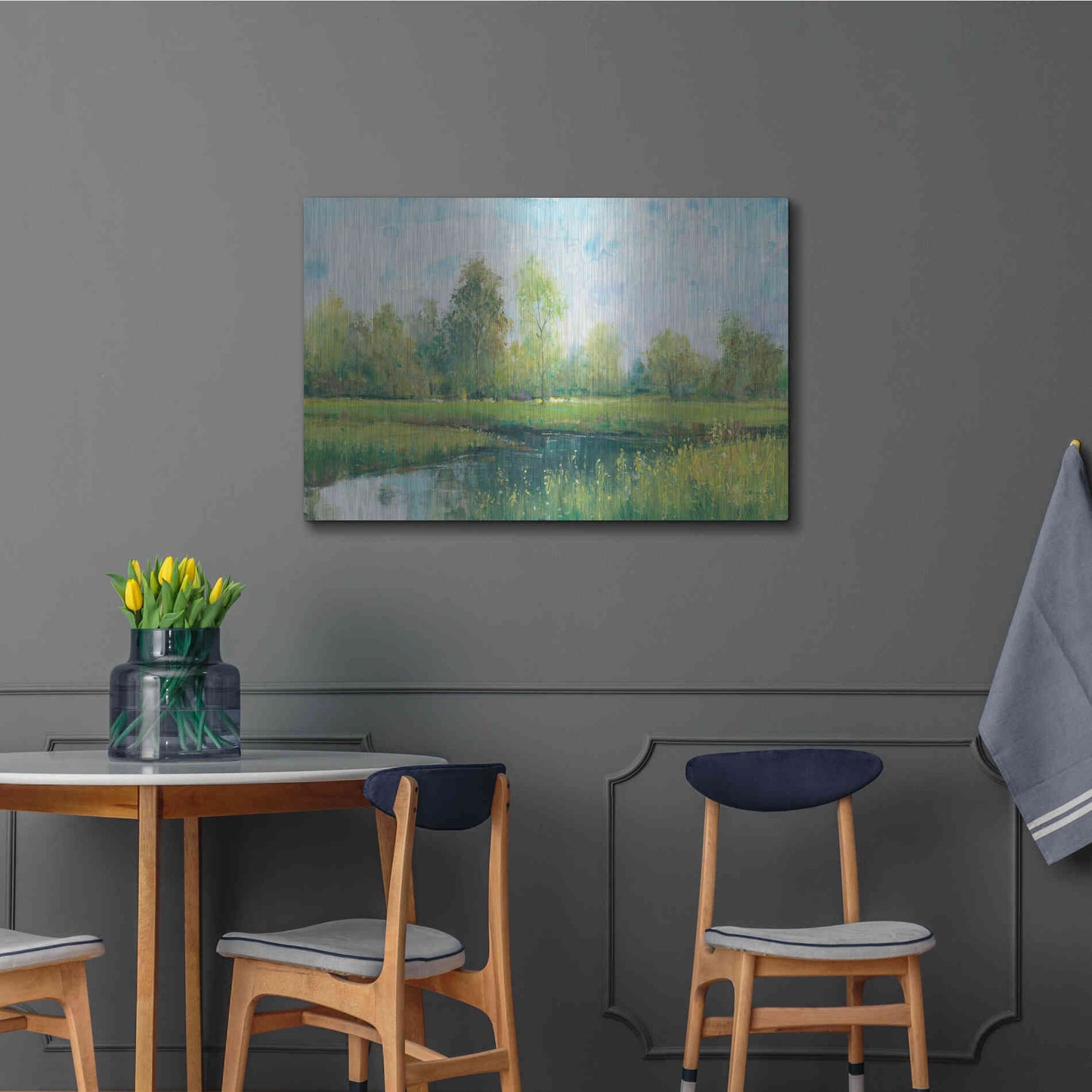 Luxe Metal Art 'Tranquil Park I' by Tim O'Toole, Metal Wall Art,36x24