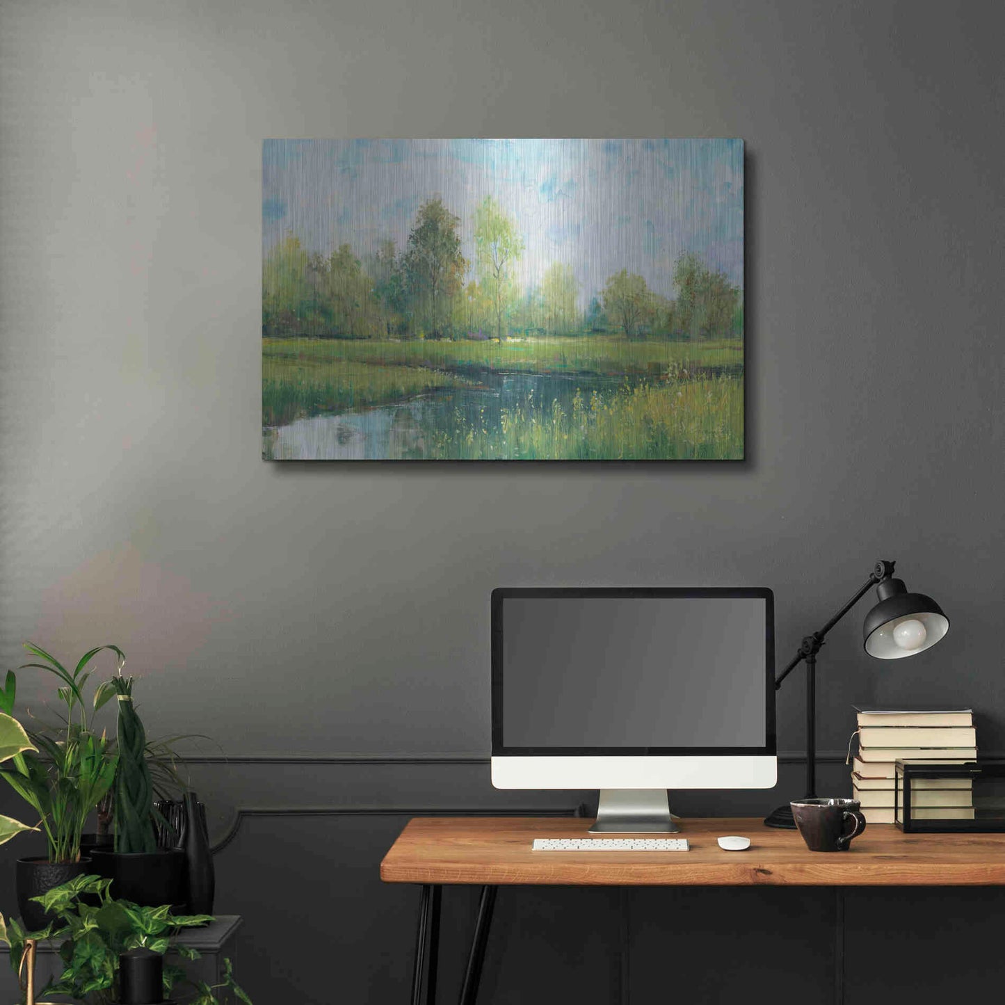 Luxe Metal Art 'Tranquil Park I' by Tim O'Toole, Metal Wall Art,36x24