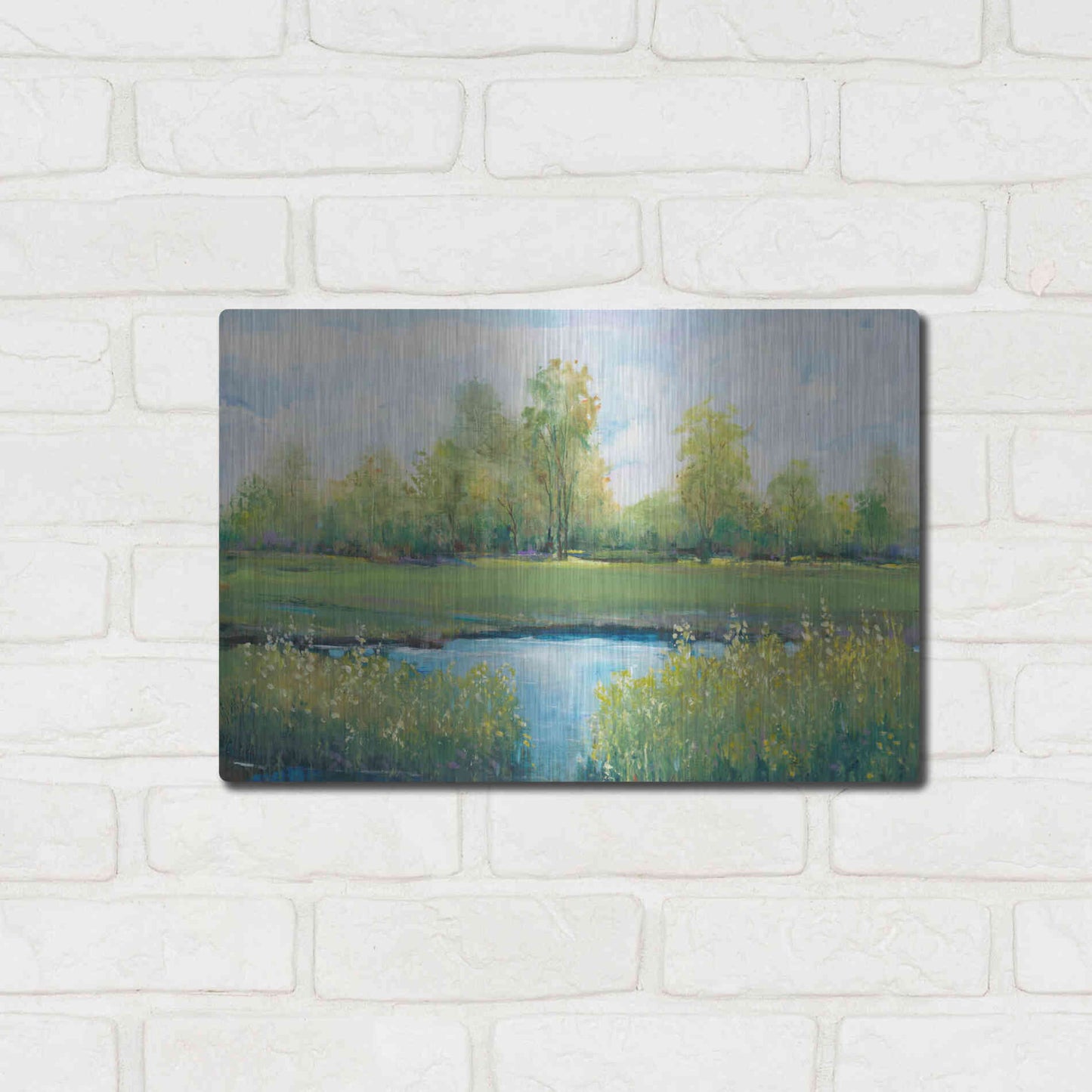 Luxe Metal Art 'Tranquil Park II' by Tim O'Toole, Metal Wall Art,16x12